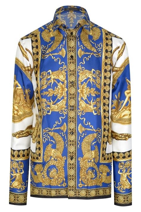 versace gold and white shirt|authentic Versace shirt.